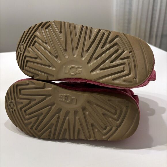 UGG Women's Classic Mini II Pink 3 Raspberry Wool Velvet Boots 1142070K Size 2 - Picture 9 of 9